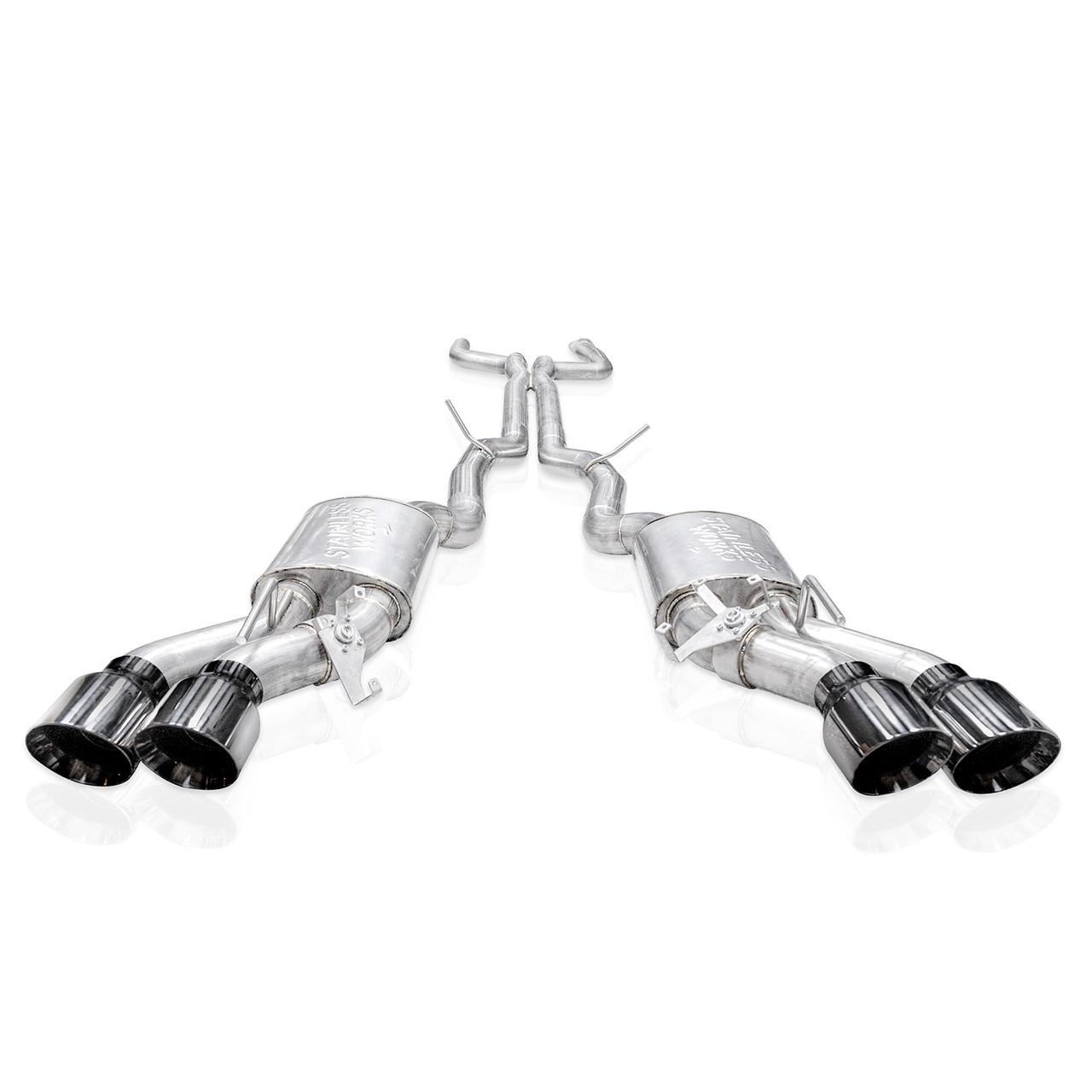 Stainless Works 304SS Catback - Black Chrome 4.5" Slash-Cut Exhaust Tips (2022-2025 Cadillac CT5-V Blackwing) - CT5V22CB-BC