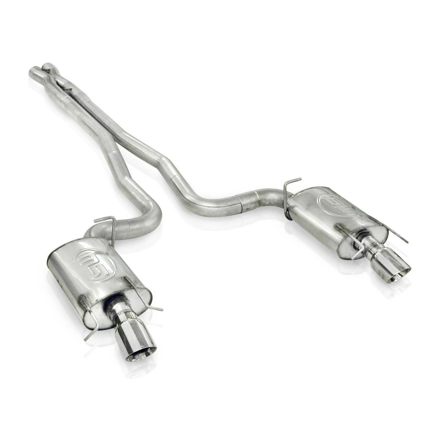 Stainless Works Catback Dual Turbo S-Tube Mufflers Performance Connect (2009-2015 CTS Sedan) - CTSV9CBLMF