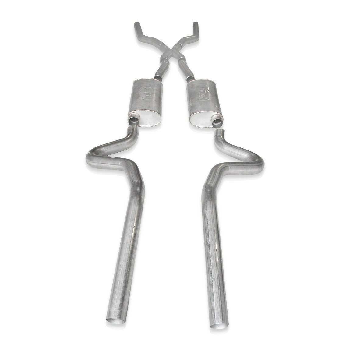 Stainless Works Catback Dual Chambered Mufflers X-Pipe Performance Connect (1968-1972 El Camino,1968-1972 Chevelle,1970-1972 Monte Carlo) - CV6872LSD