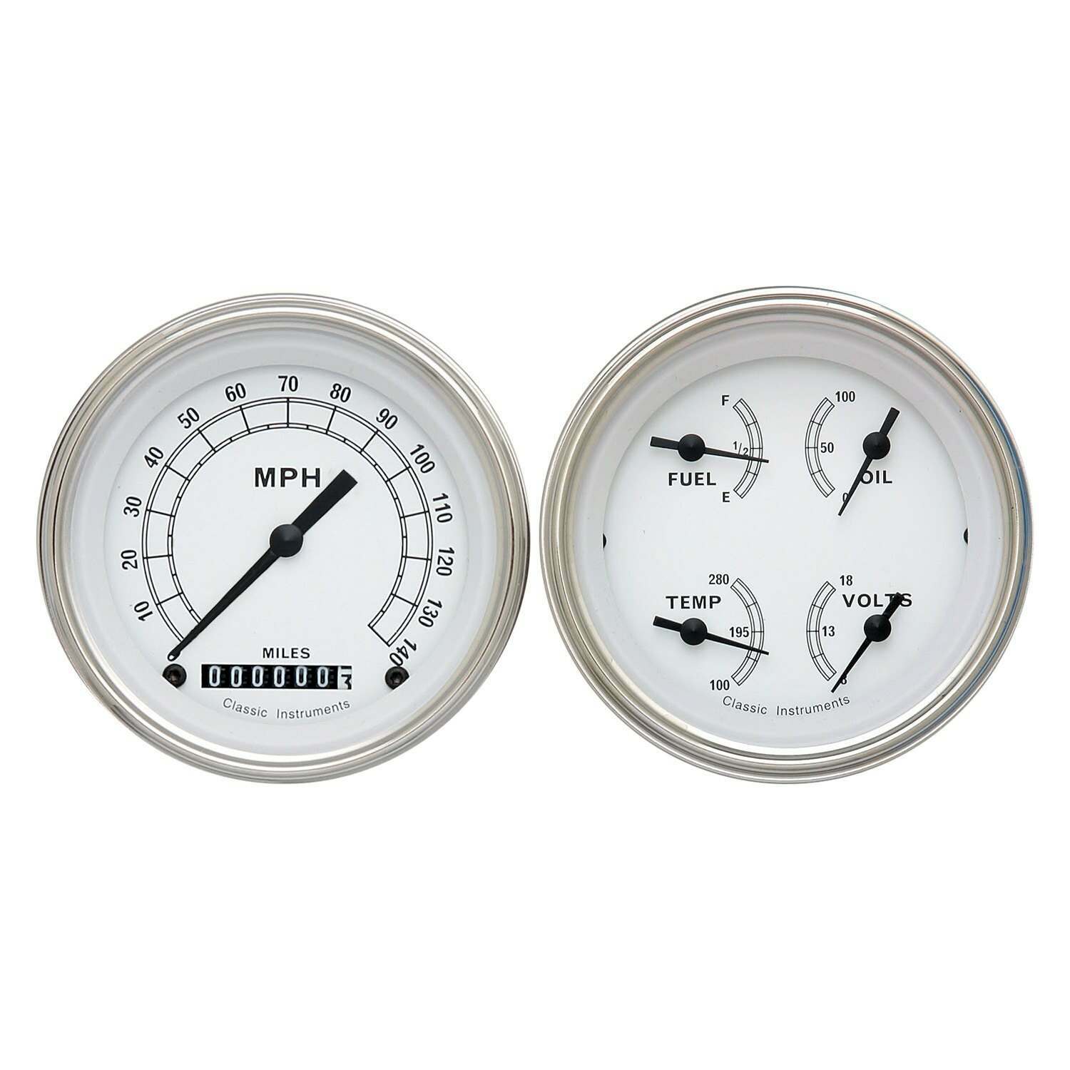 Classic Instruments Classic White 2 Gauge Set - CW02SLF