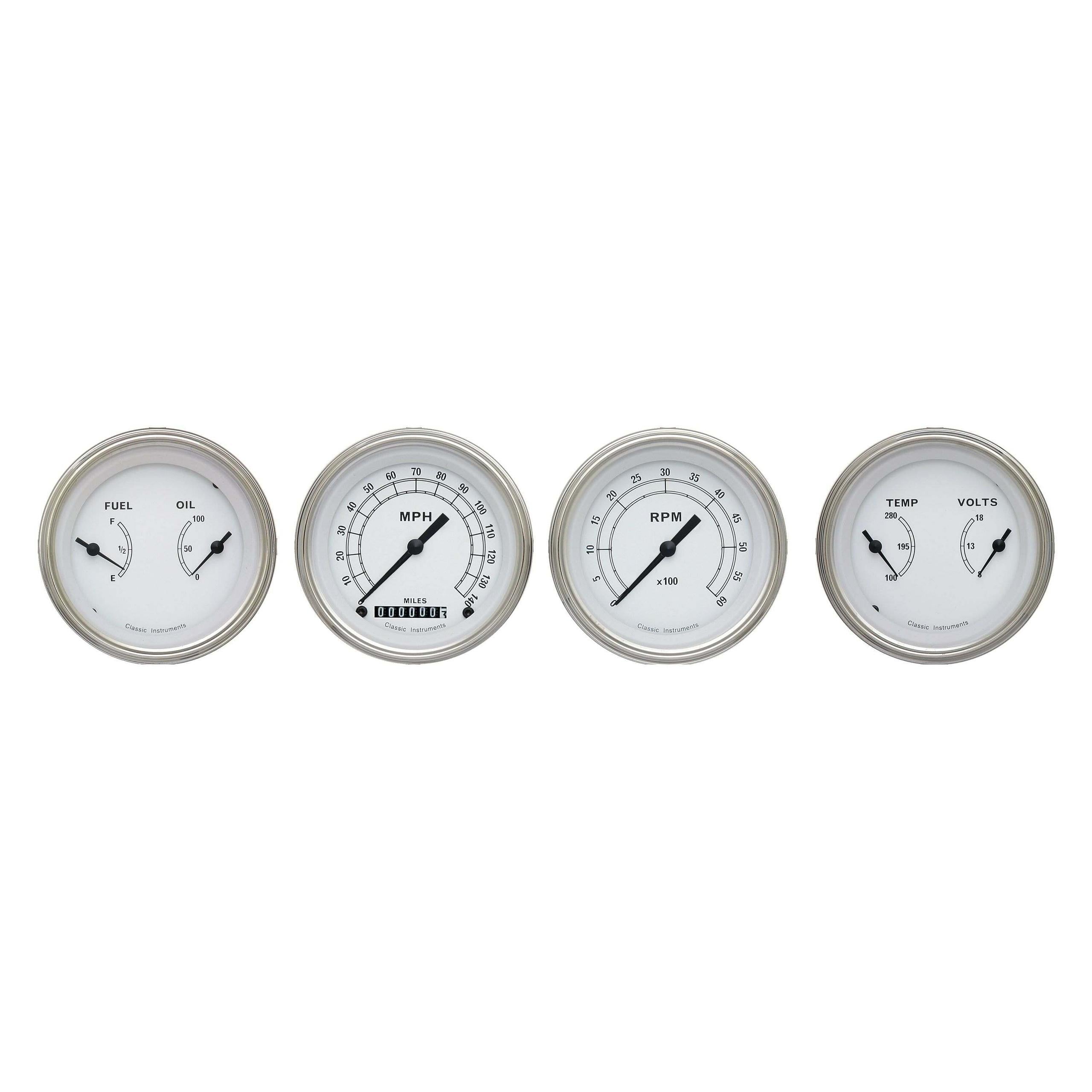 Classic Instruments Classic White 4 Gauge Set - CW05SLF