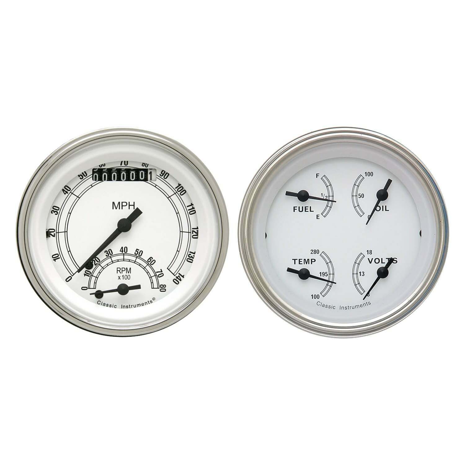 Classic Instruments Classic White 2 Gauge Set - CW32SLF