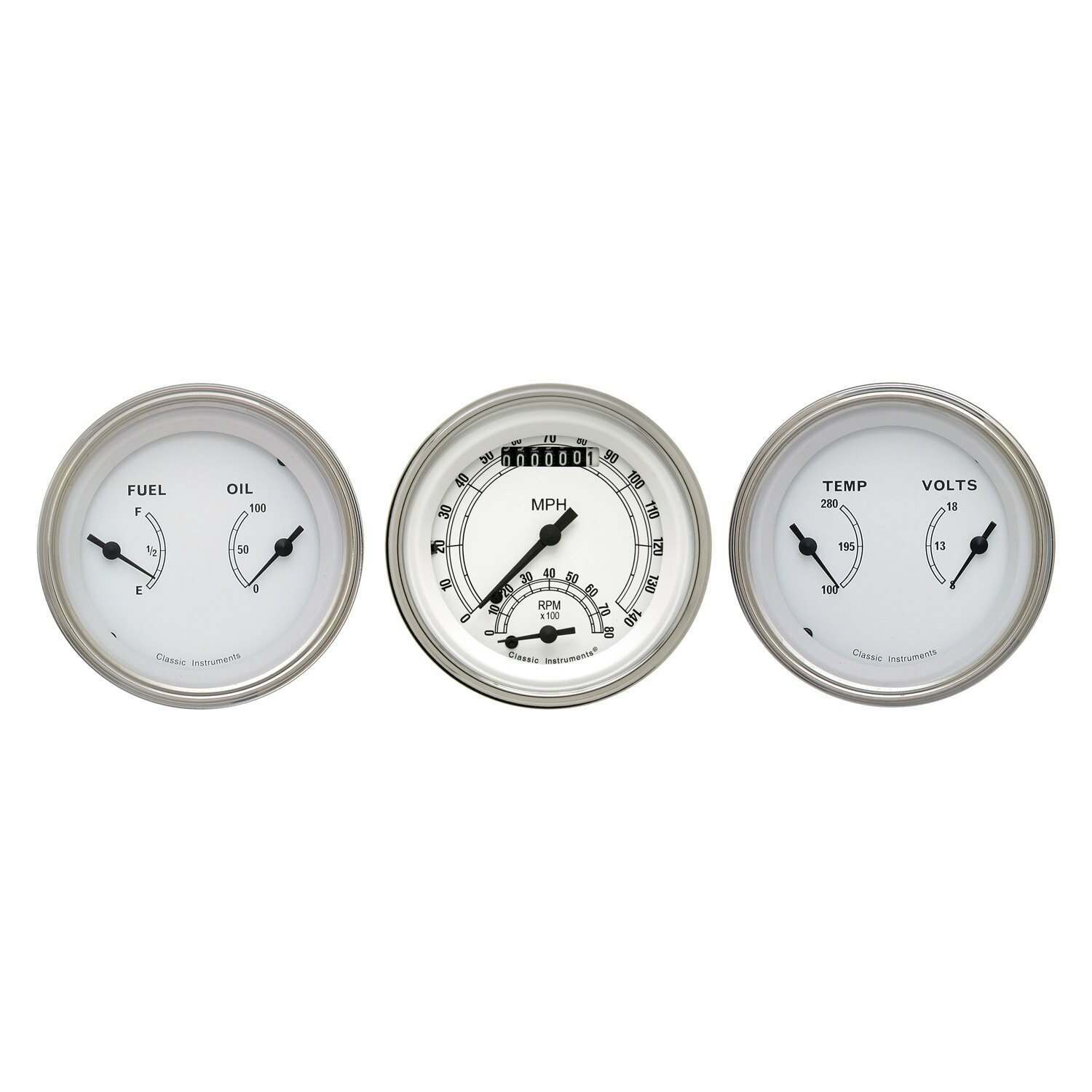 Classic Instruments Classic White 3 Gauge Set - CW34SLF