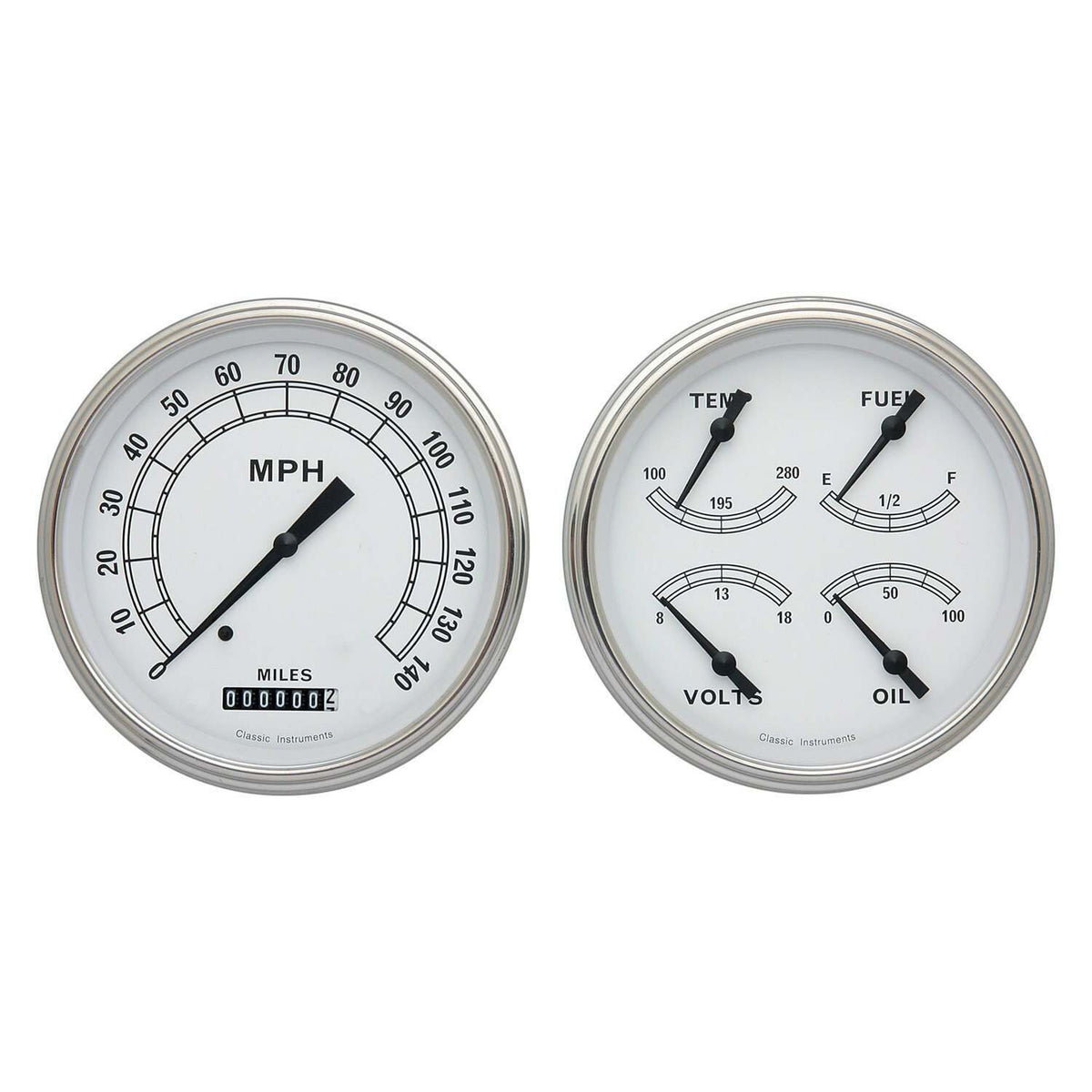 Classic Instruments Classic White 2 Gauge Set - CW52SLF