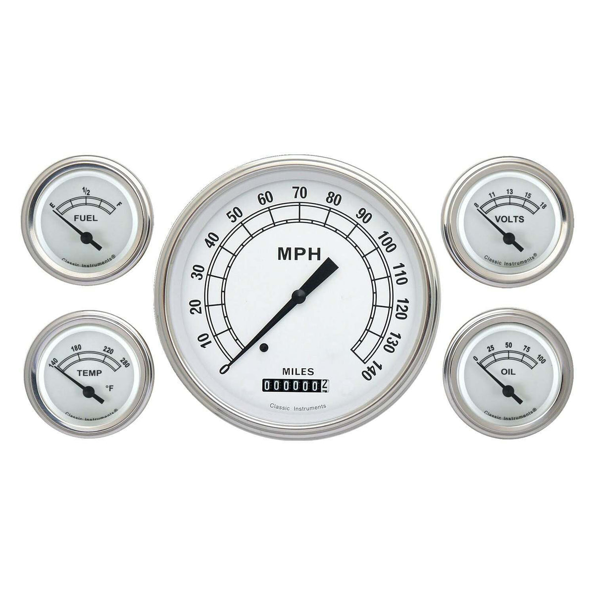 Classic Instruments Classic White 5 Gauge Set - CW54SLF