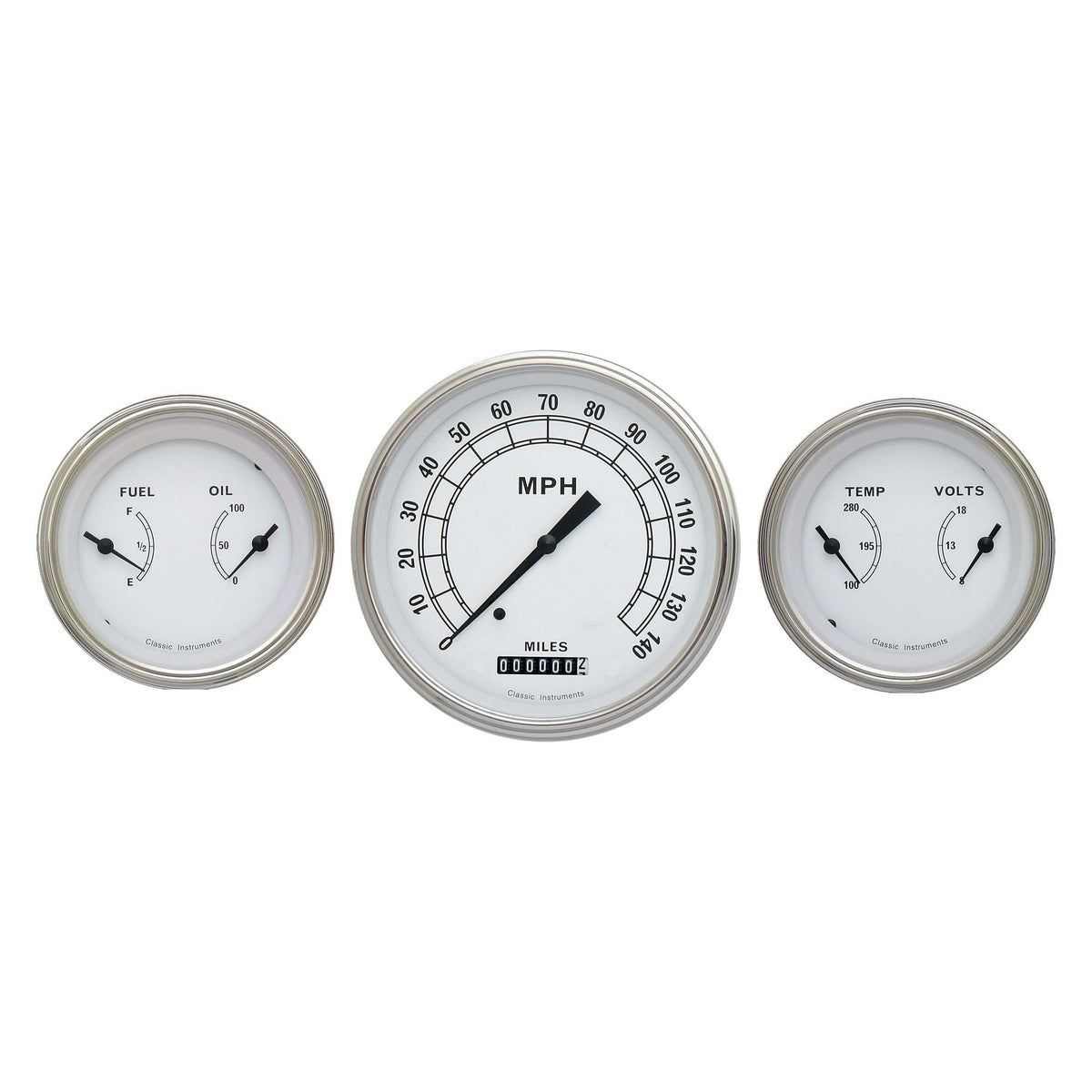 Classic Instruments Classic White 3 Gauge Set - CW64SLF