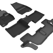 3D MAXpider 2017-2019 Ford Explorer Kagu 1st & 2nd & 3rd Row Floormats - Black