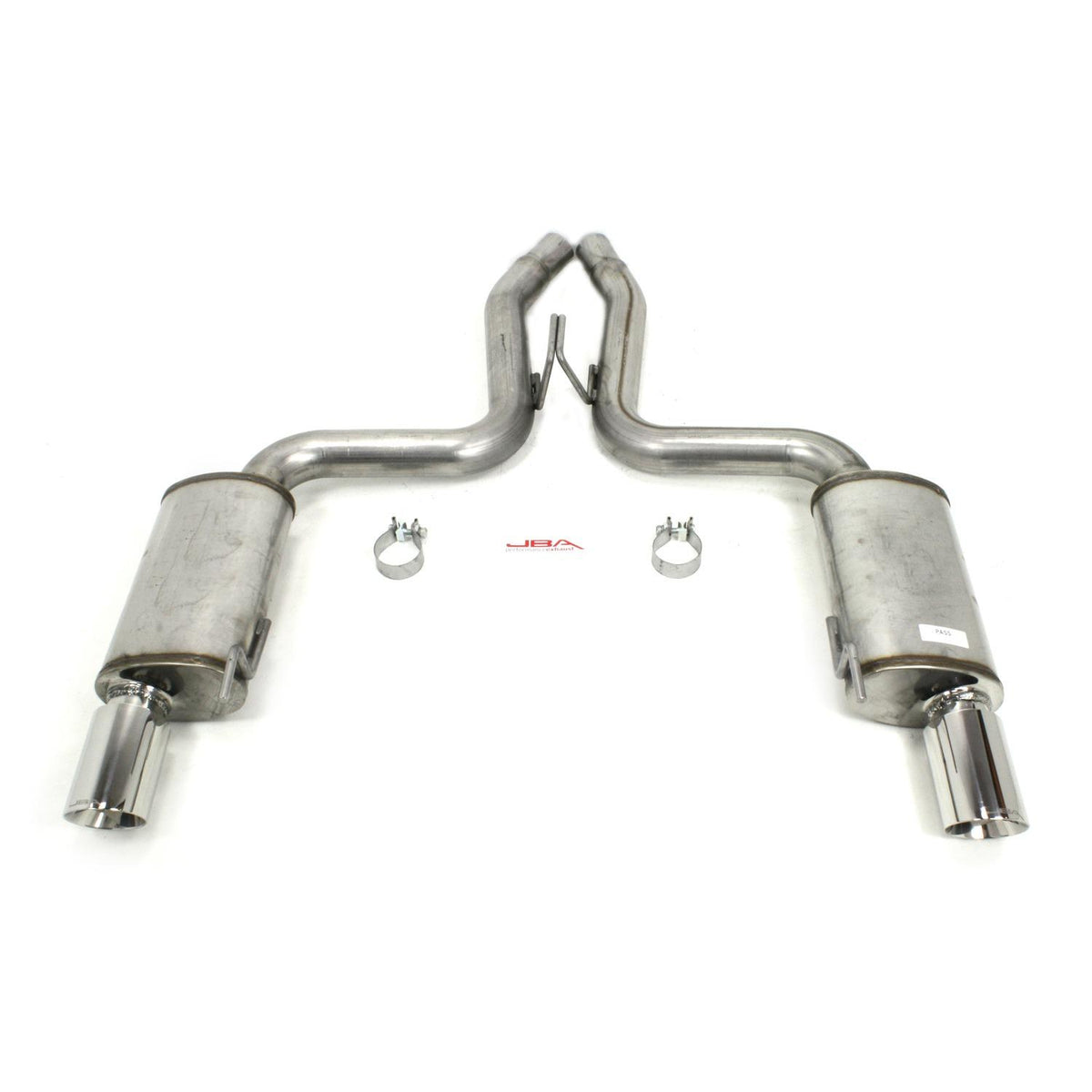 JBA 2.5"-3" Stainless Steel Axleback Exhaust System with Polished Chrome Tips (2015-2017 S550 Mustang GT / 2024 S650 Mustang GT Non Active)