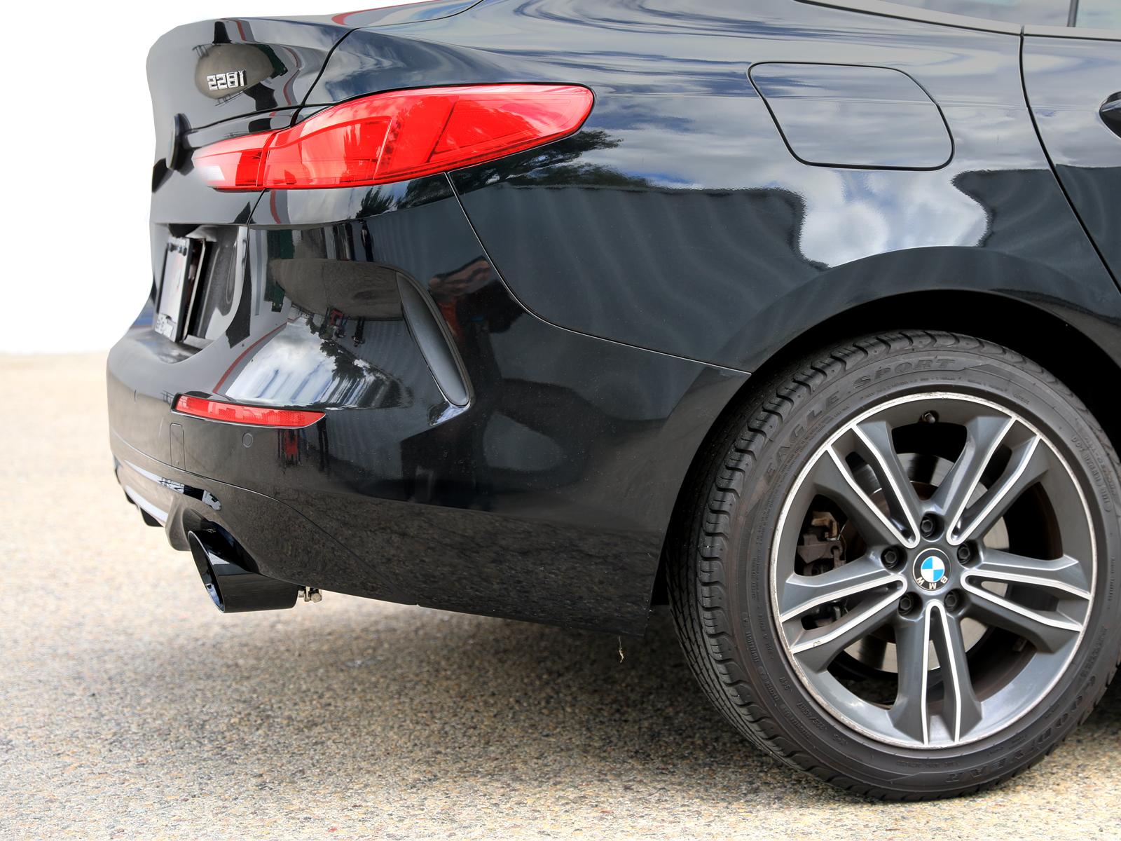 AFE MACH Force-Xp 3 IN to 2-1/2 IN Stainless Steel Axle-Back Exhaust System Black (2021-2024 228i Gran Coupe) - 49-36355-B