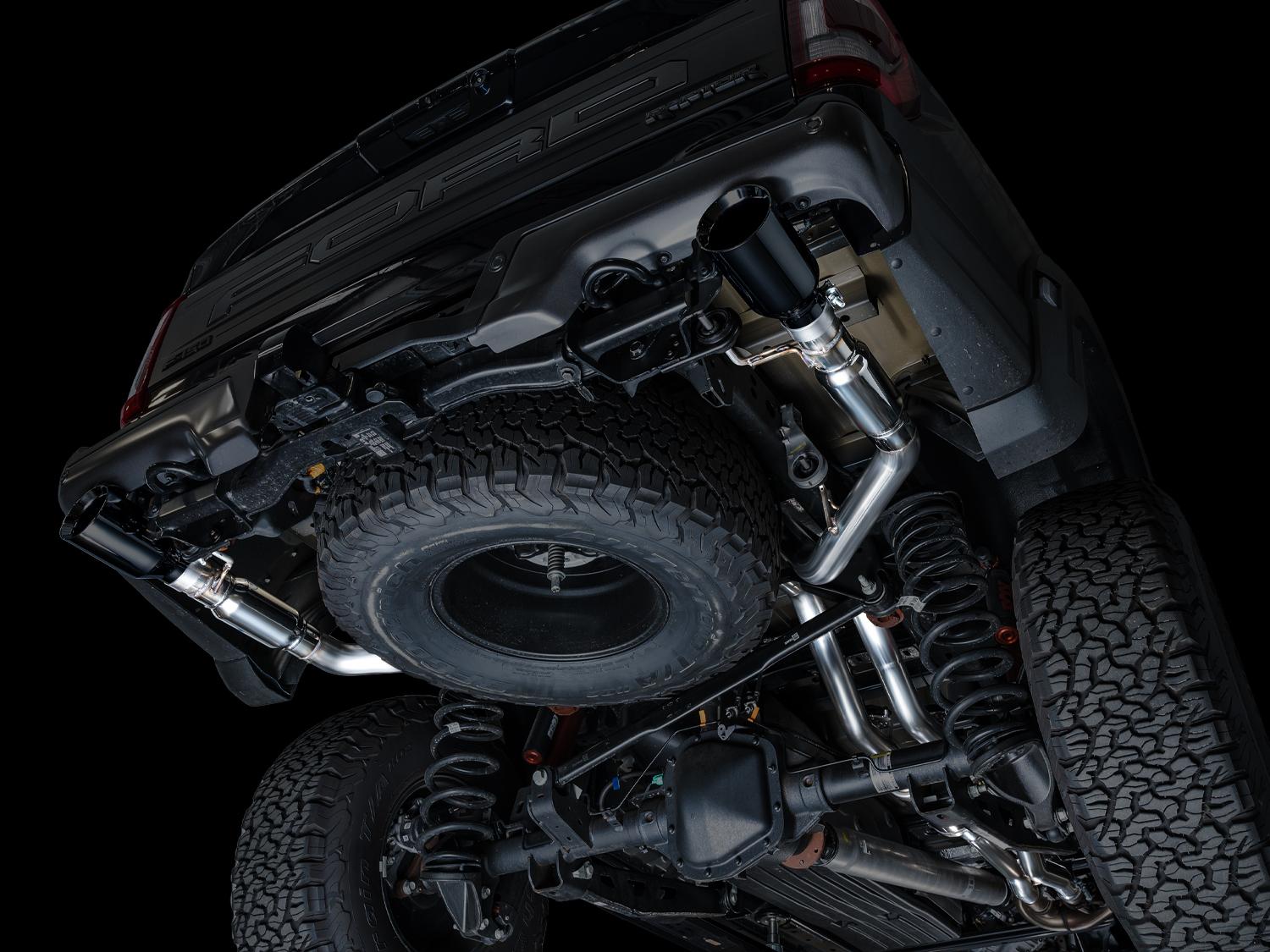 AWE SwitchPath Exhaust - Diamond Black Tips (2021-2023 F-150 Raptor 3.5L) - 3025-33356