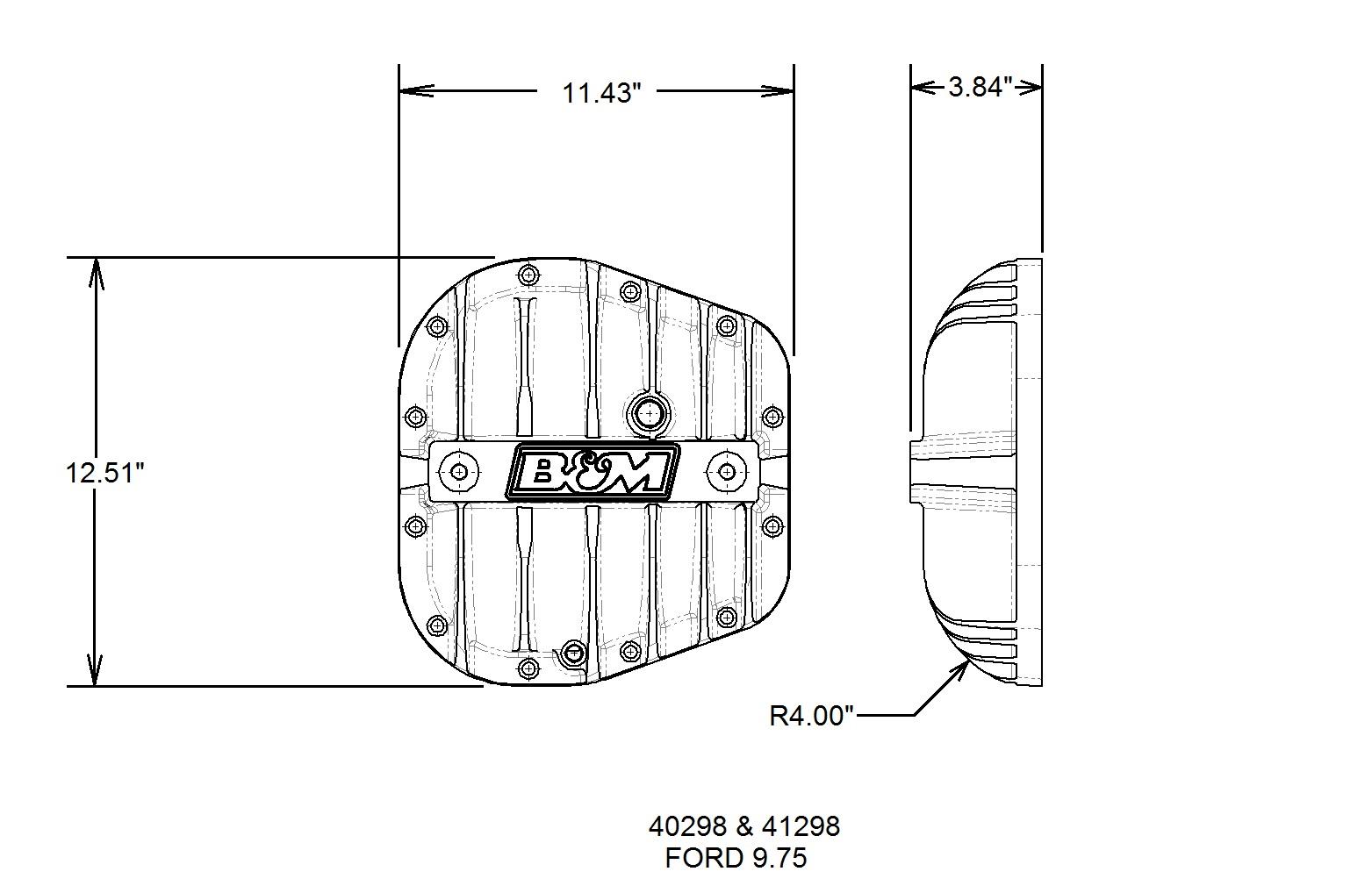 B&M 40298 Diff Cover Ford 9.75"