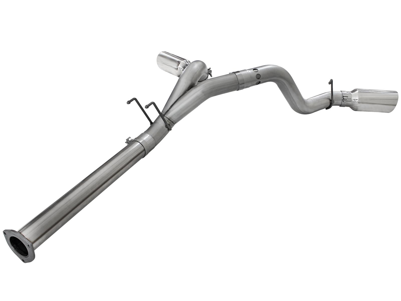 AFE Large Bore-HD 4 IN 409 Stainless Steel DPF-Back Exhaust System w/Polished Tip - 49-43065-P