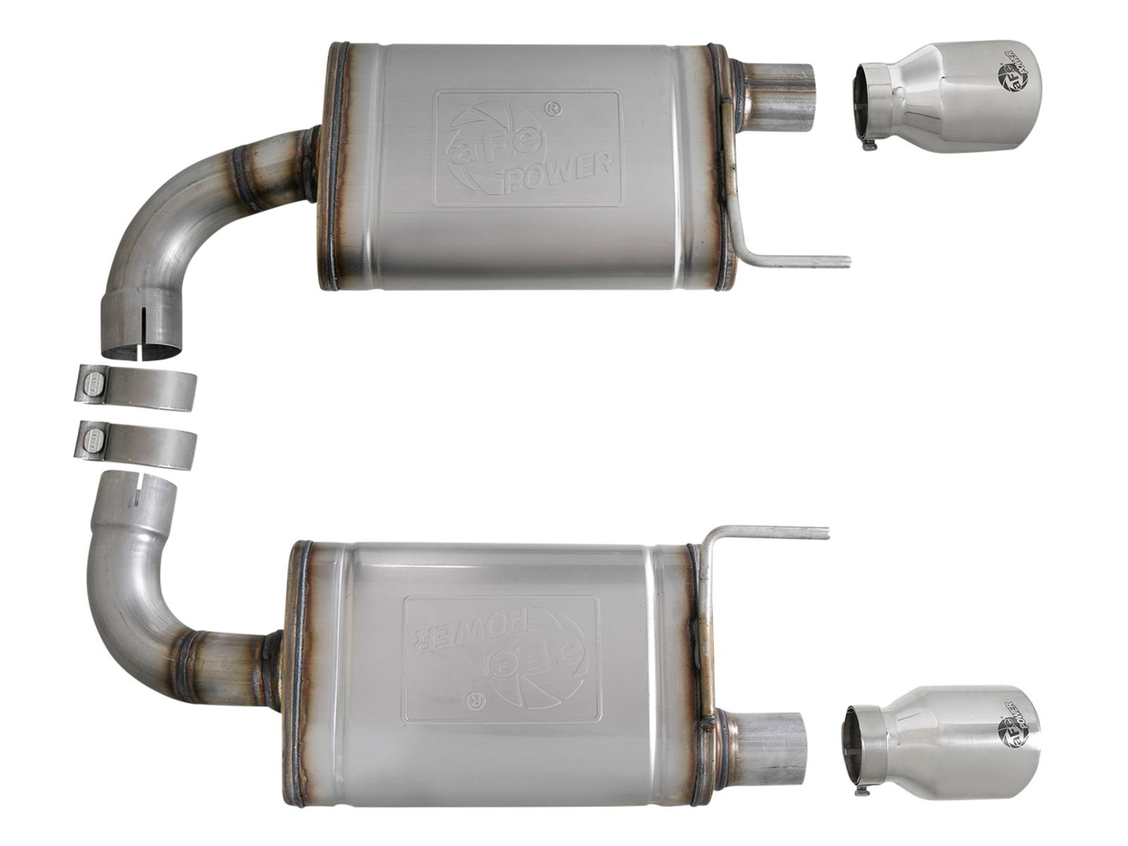 AFE 49-43105-P 2015-2017 Mustang GT 5.0L MACH Force-Xp 2-1/2" 409 Stainless Steel Axle-Back Exhaust System (Polished Tips)