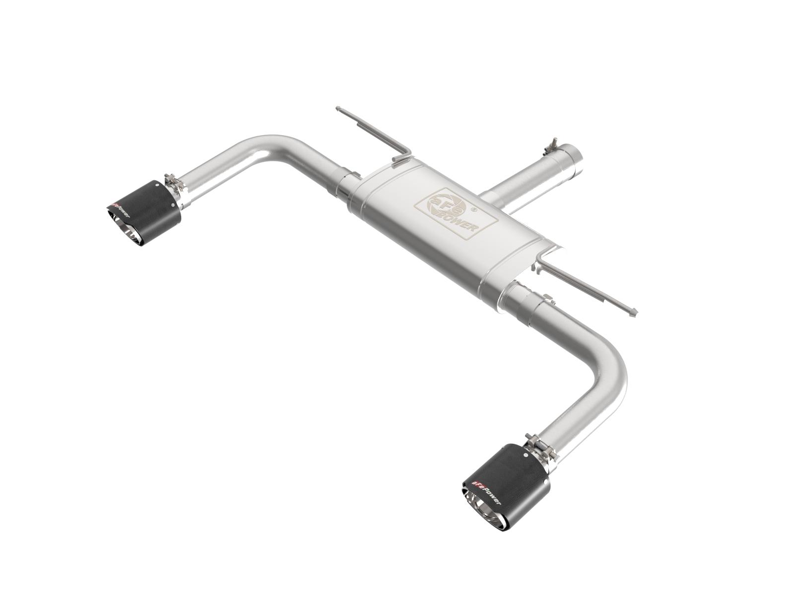 AFE MACH Force-Xp 3 IN to 2-1/2 IN Stainless Steel Axle-Back Exhaust System Carbon (2021-2024 228i Gran Coupe) - 49-36355-C