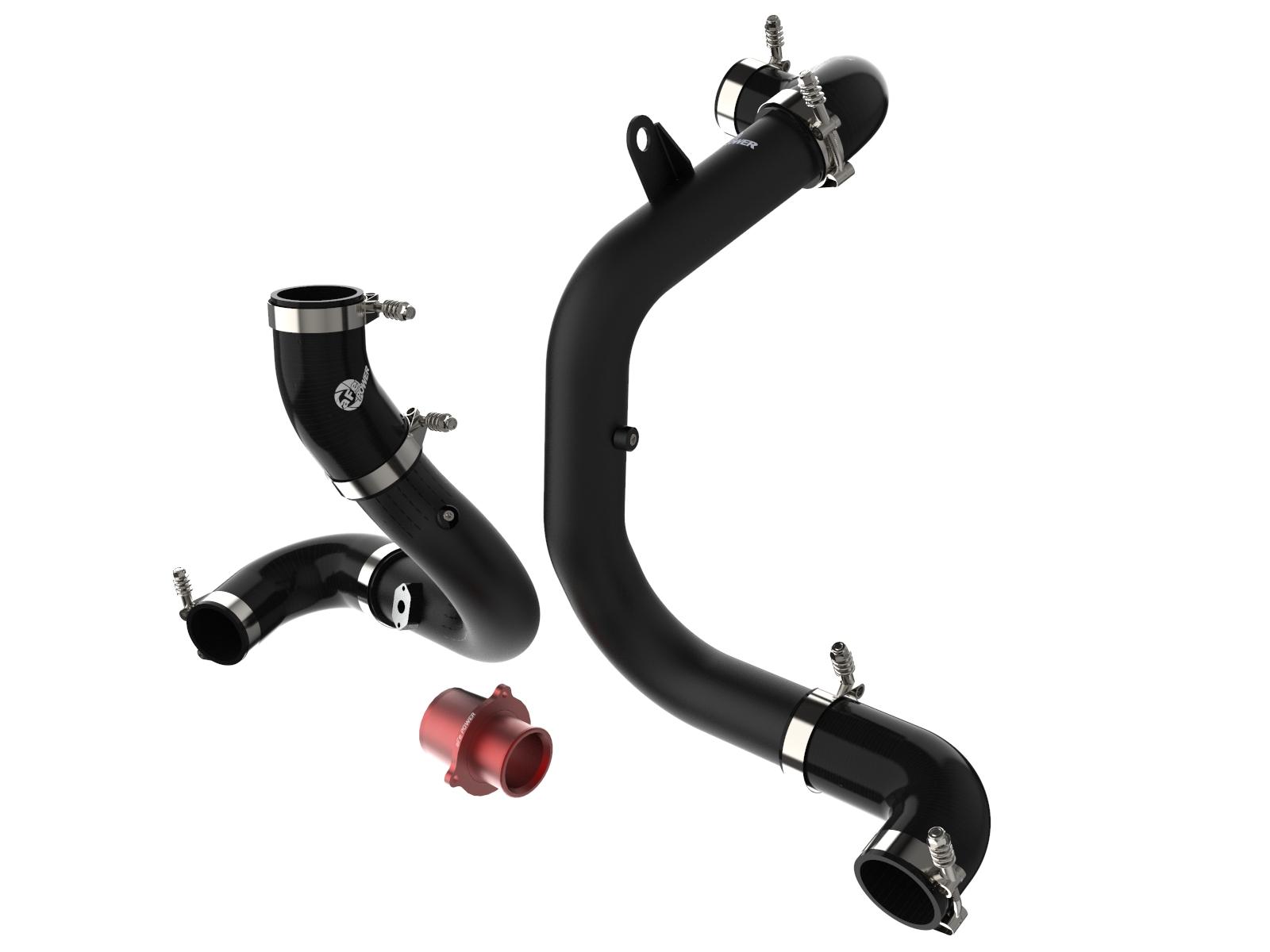 aFe BladeRunner Aluminum Hot and Cold Charge Pipe Kit Black w/ Turbo Muffler Delete (2015-2020 GTI 2.0L) - 46-20415-B