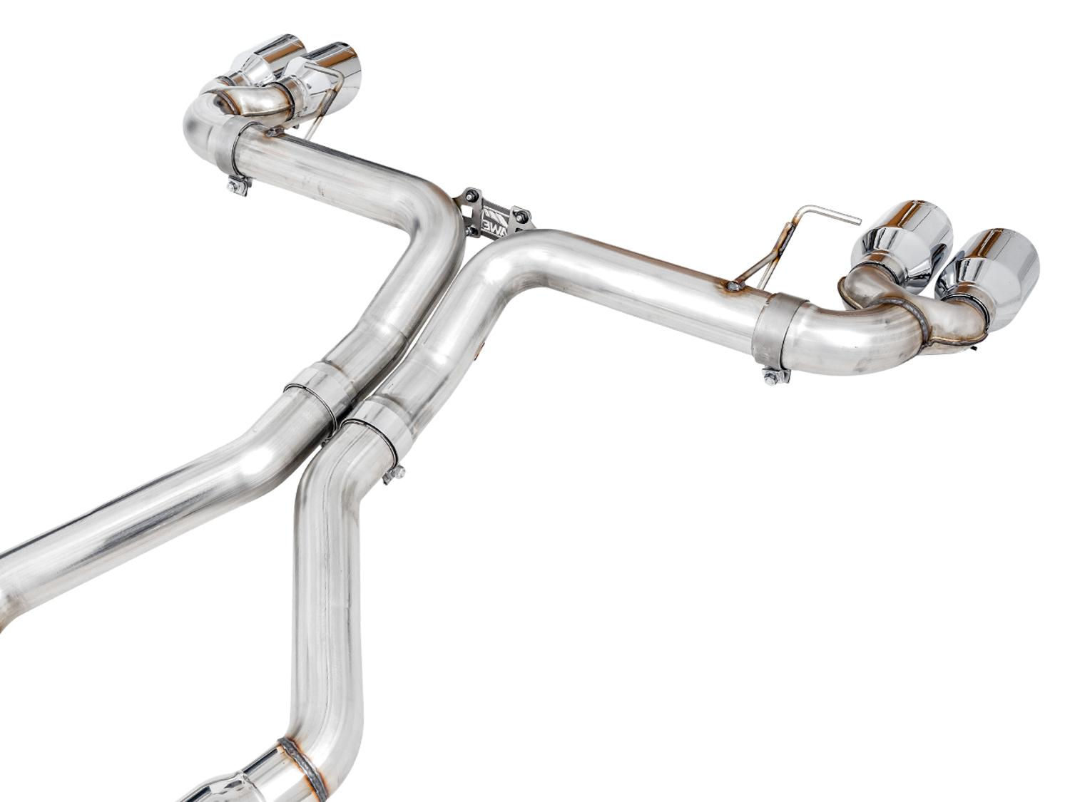AWE Track Edition Exhaust for G20 M340i - Chrome Silver Tips (2019+ 3 Series) - 3020-42078