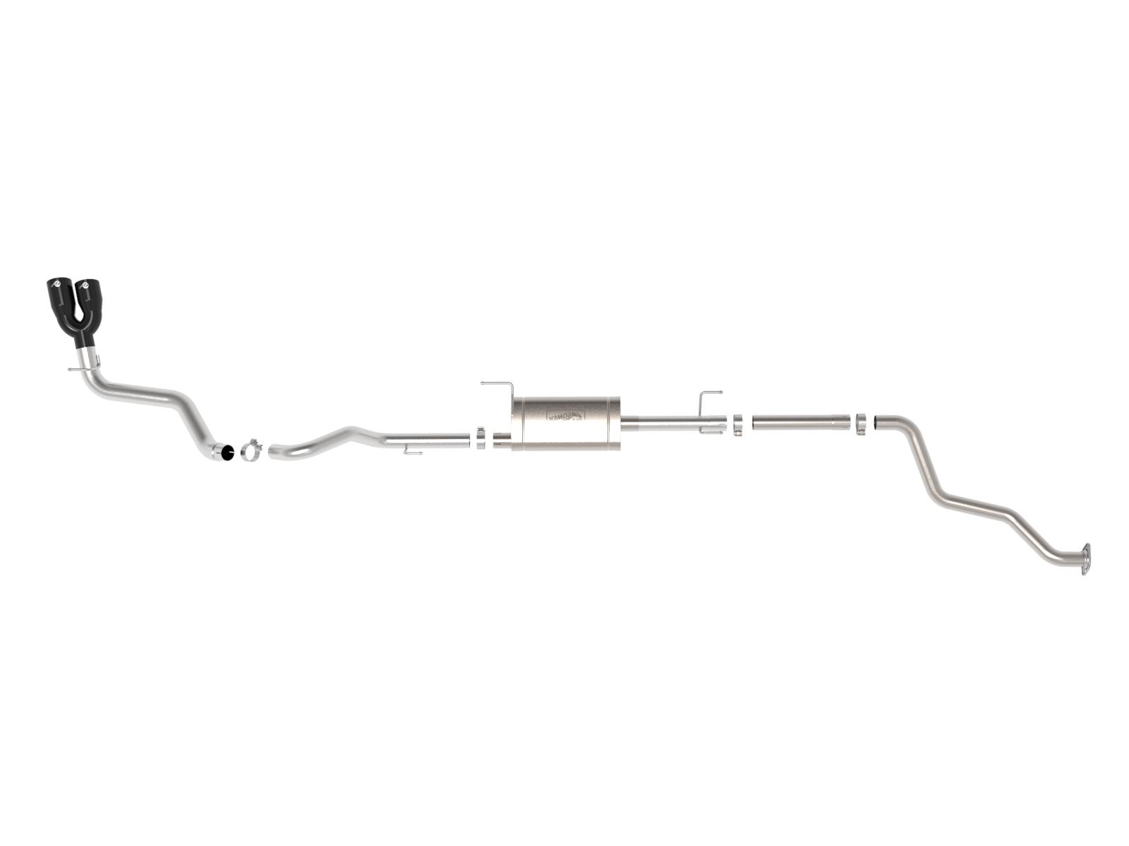 AFE Vulcan Series 2-1/2 IN to 3 IN Stainless Steel Cat-Back Exhaust w/Black Tip (2024 Tacoma) - 49-36074-B