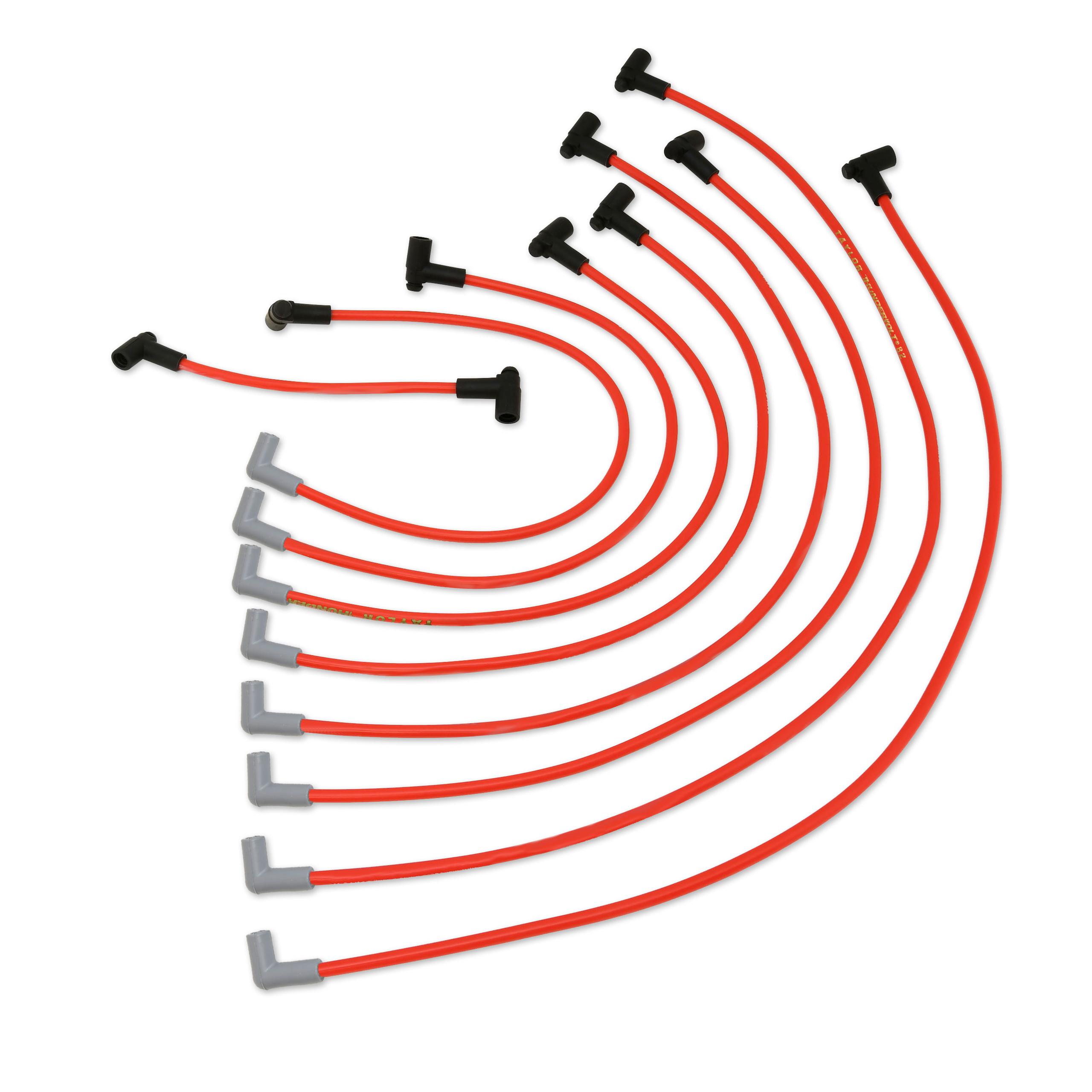 TAYLOR CABLE Thundervolt 8.2 custom 8 cyl red Spark Plug Wires - 84203