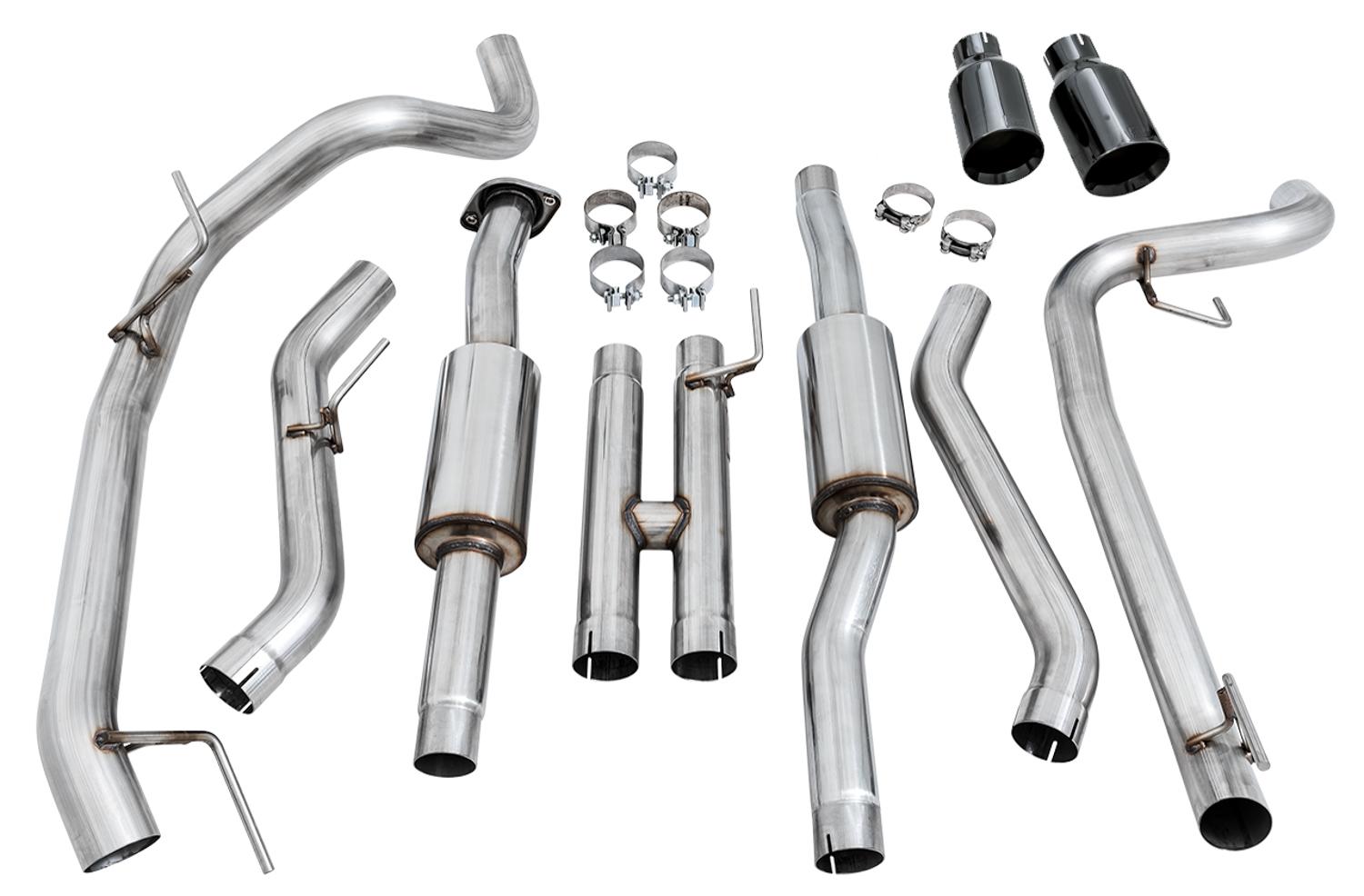 AWE 3015-33106 0FG Exhaust for 17-20 Ford Raptor (Resonated Peformance Cat-back) - Diamond Black 5" Tips