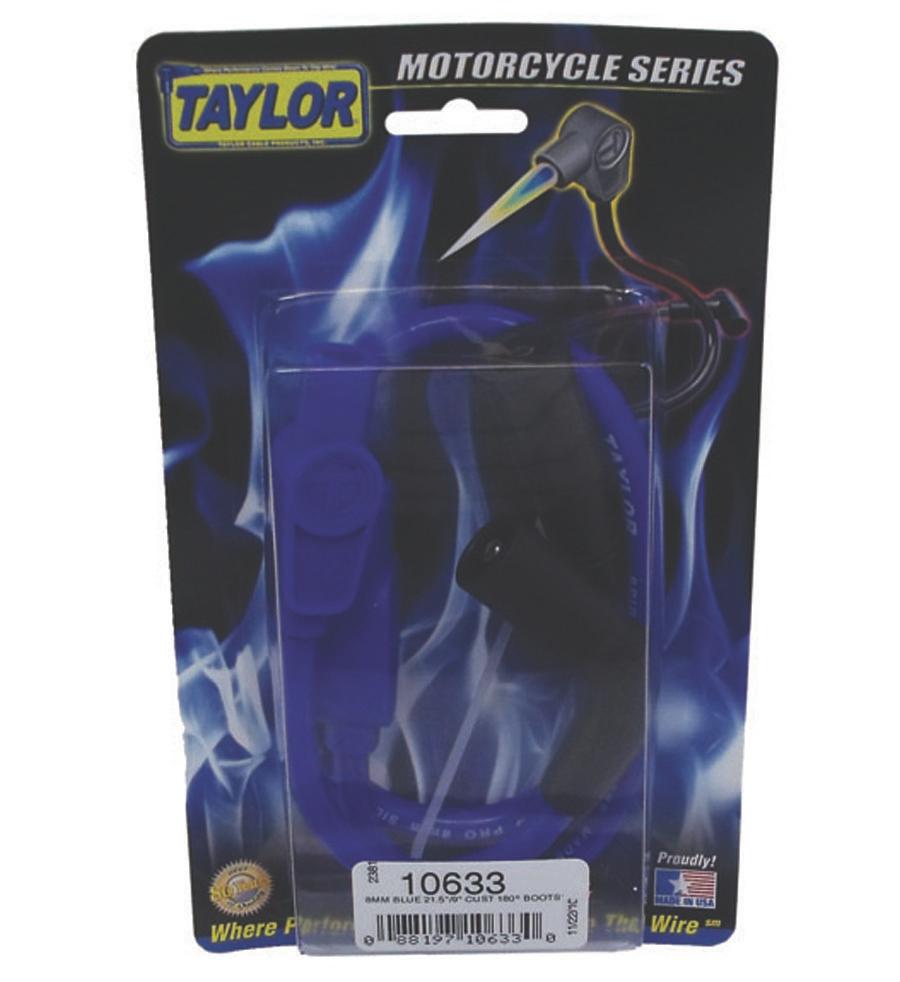 TAYLOR CABLE 8mm Spiro-Pro blue 21.5/9in custom MC 180 Spark Plug Wires - 10633