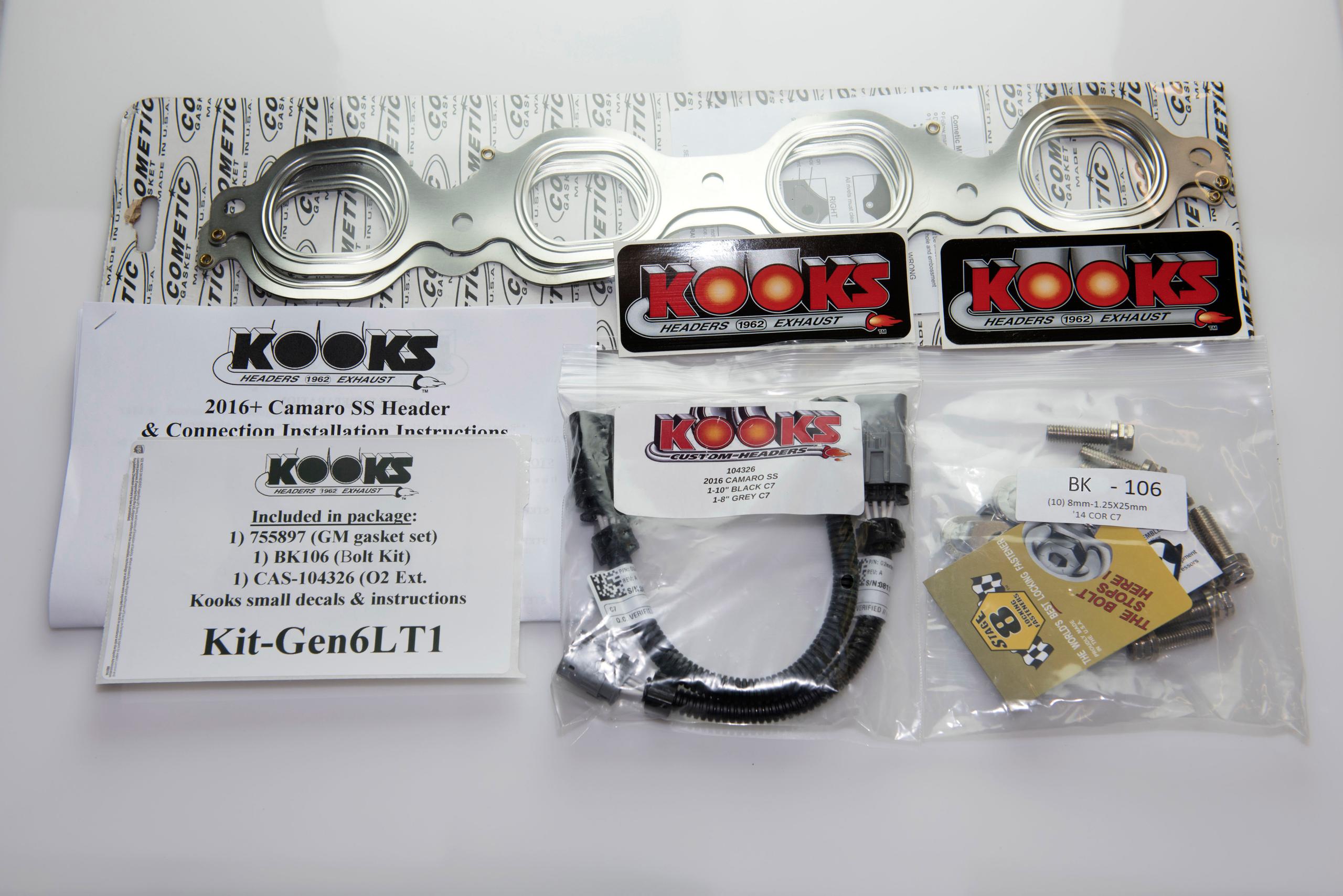 Kooks 1-7/8" SS Headers & Catted OEM Connection Pipes. 2016-2020 Camaro SS. - 2260H420