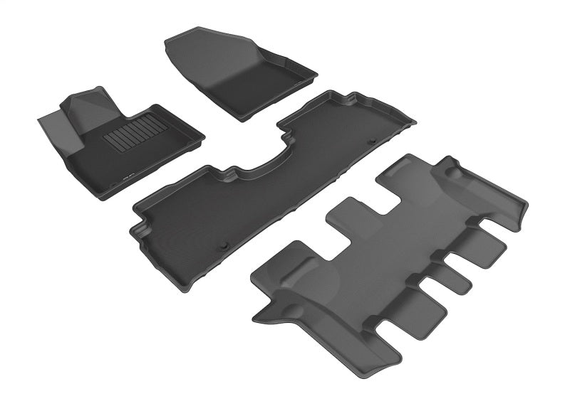 3D MAXpider 2016-2020 Kia Sorento 7-Seat Kagu 1st & 2nd & 3rd Row Floormats - Black