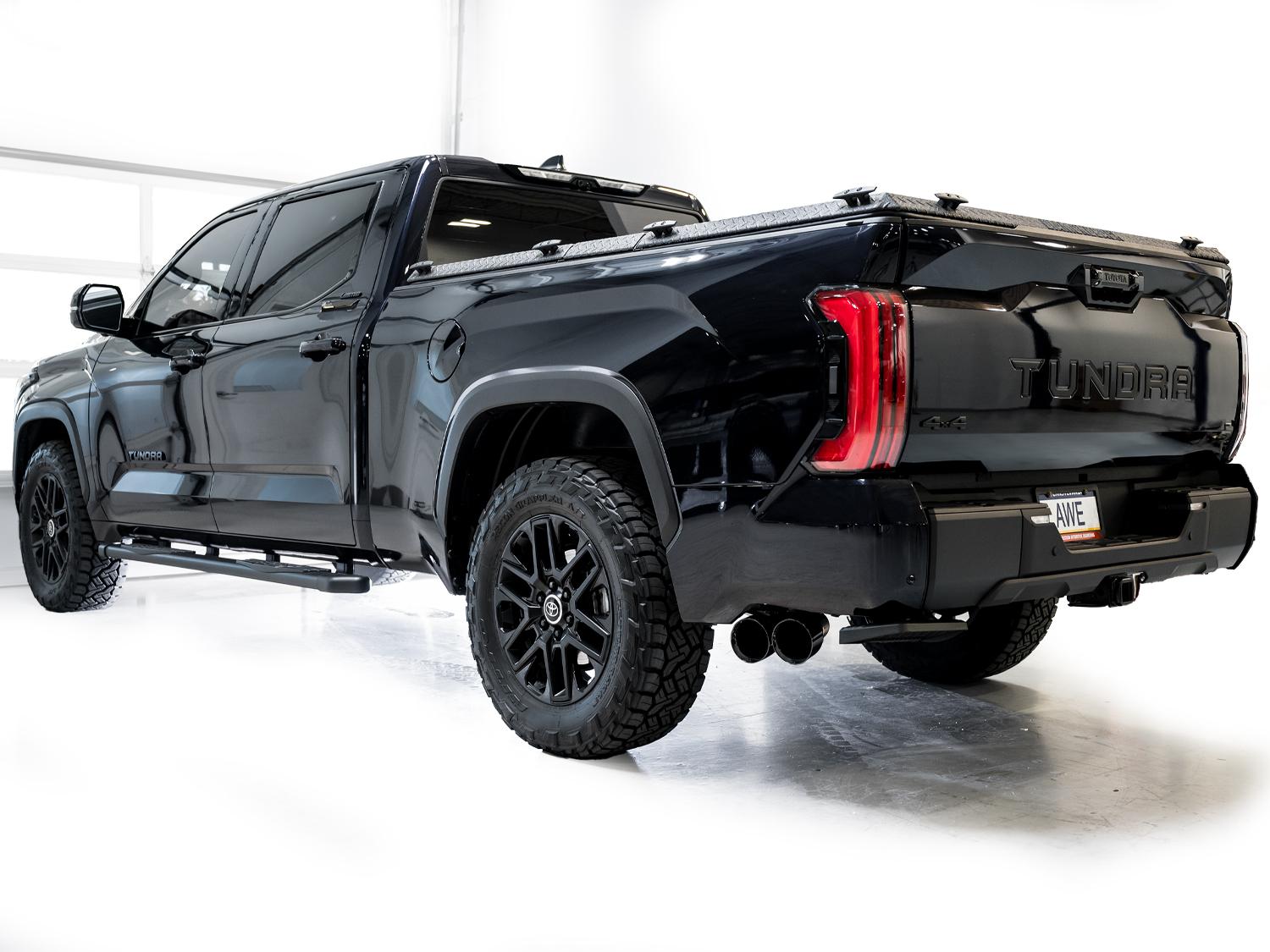 AWE 0FG Exhaust for 3rd Gen Toyota Tundra - Dual Diamond Black Tips - 3015-33063