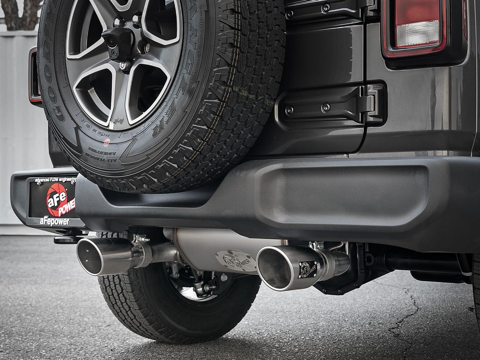 AFE Rebel Series Cat-Back Exhaust System w/ Polished Tip (2018-2021 Wrangler) - 49-48096-P