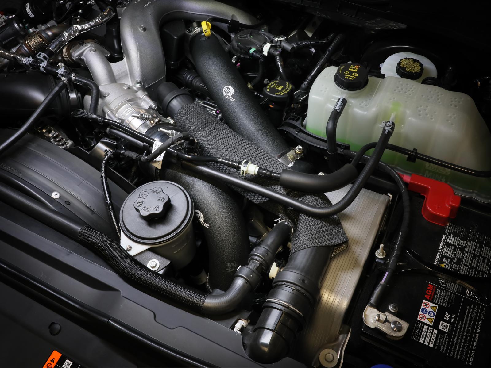aFe BladeRunner Aluminum Hot and Cold Charge Pipe Kit - Black (2023-2024 Ford Fiesel V8 6.7L TD) - 46-20734-B
