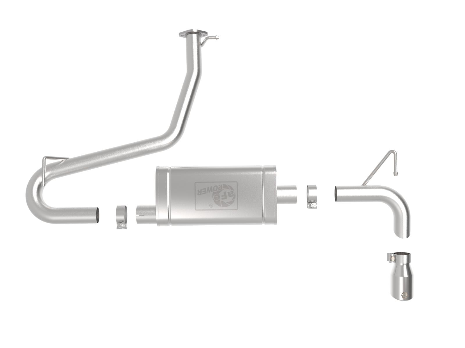 AFE Takeda 2-1/2 IN 304 Stainless Steel Axle-Back Exhaust System w/ Polished Tips Hyundai Kona 18-23 L4-1.6L (t) - 49-37017-P