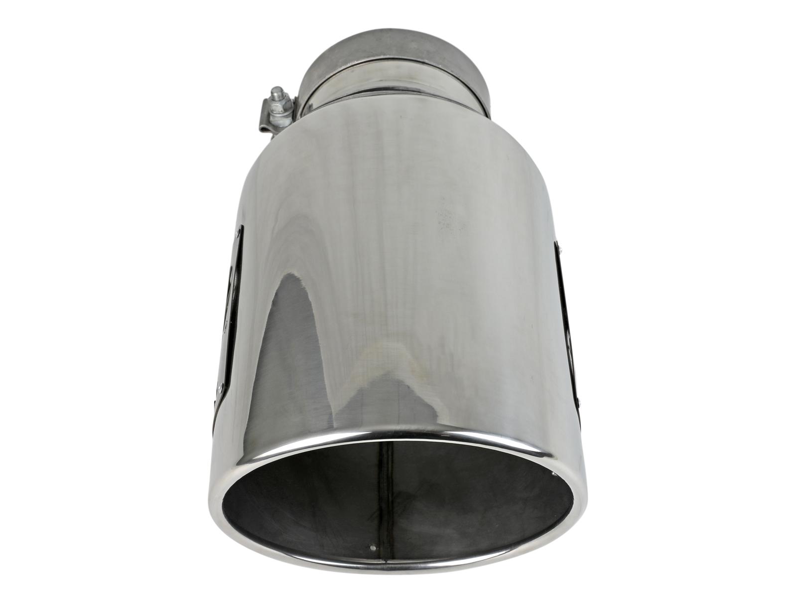 AFE MACH Force-Xp 304 Stainless Steel Clamp-on Exhaust Tip Polished (5 IN Inlet x 8 IN Outlet x 15 IN L) - 49T50801-P15