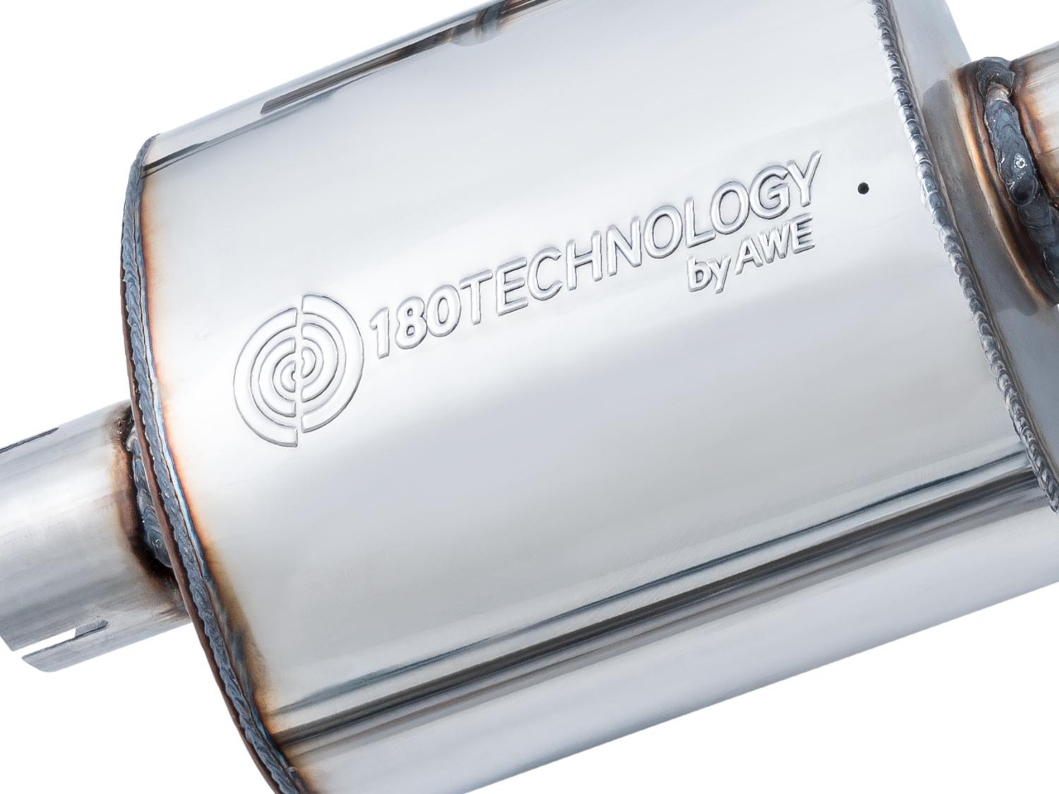 AWE Tuning Audi B9 A4 Touring Edition Exhaust Dual Outlet - Diamond Black Tips (Includes DP) - 3015-33078