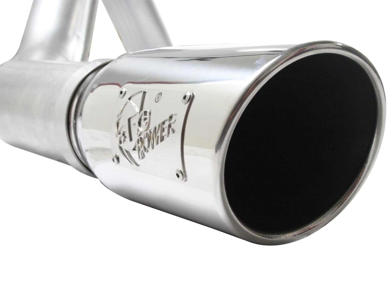 AFE ATLAS 4 IN Aluminized Steel Cat-Back Exhaust System w/ Muffler & Polished Tip (2011-2014 F-150) - 49-03041-P