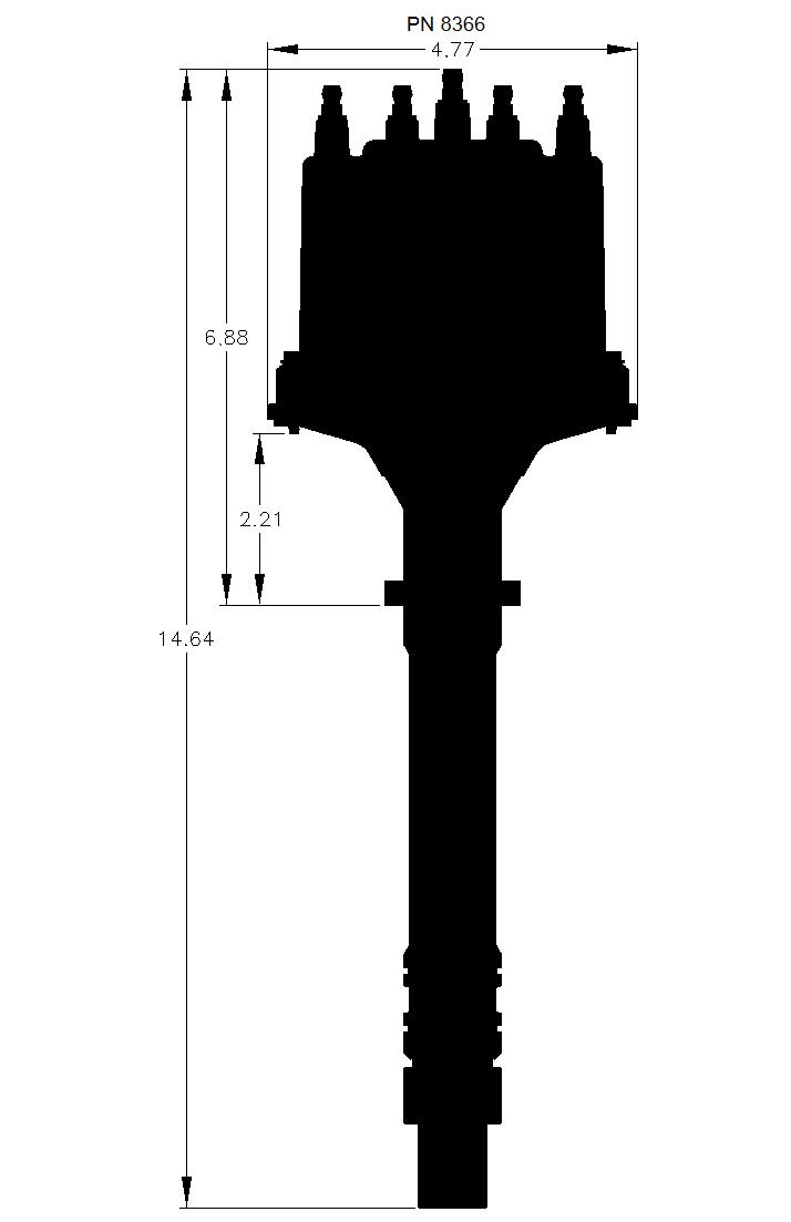 Msd 8366 Distributor, V8, Late Model Gm Hei, External Coil