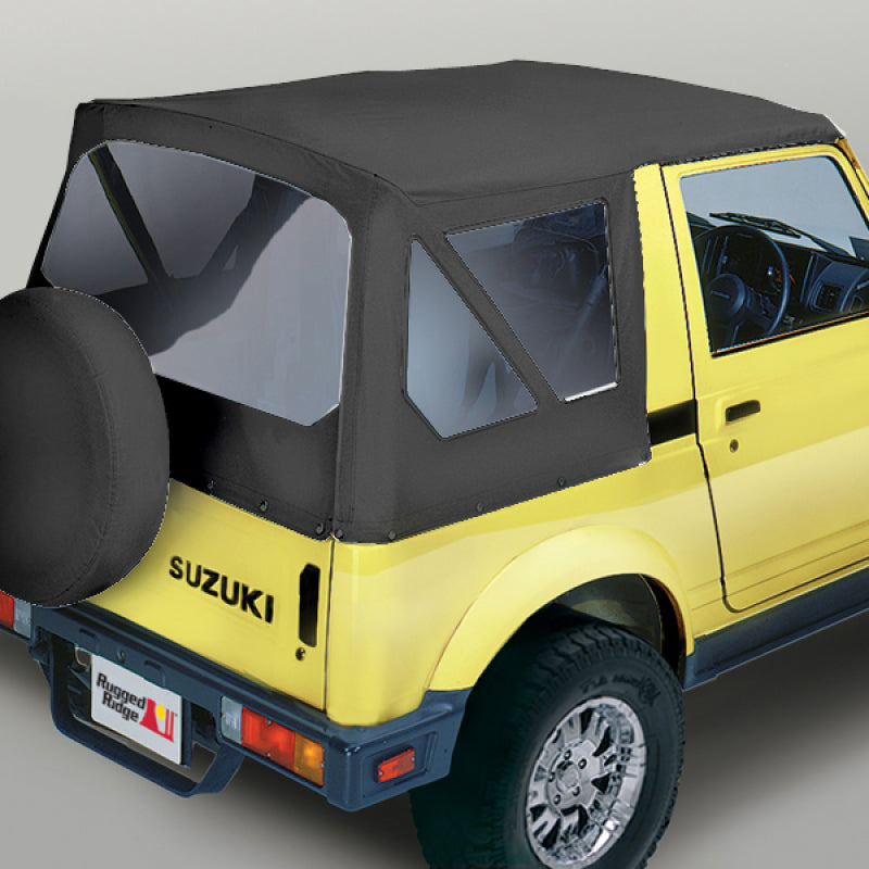 Rugged Ridge Soft Top Black Denim Clear Windows; 86-95 Suzuki Samurai - 53701.15