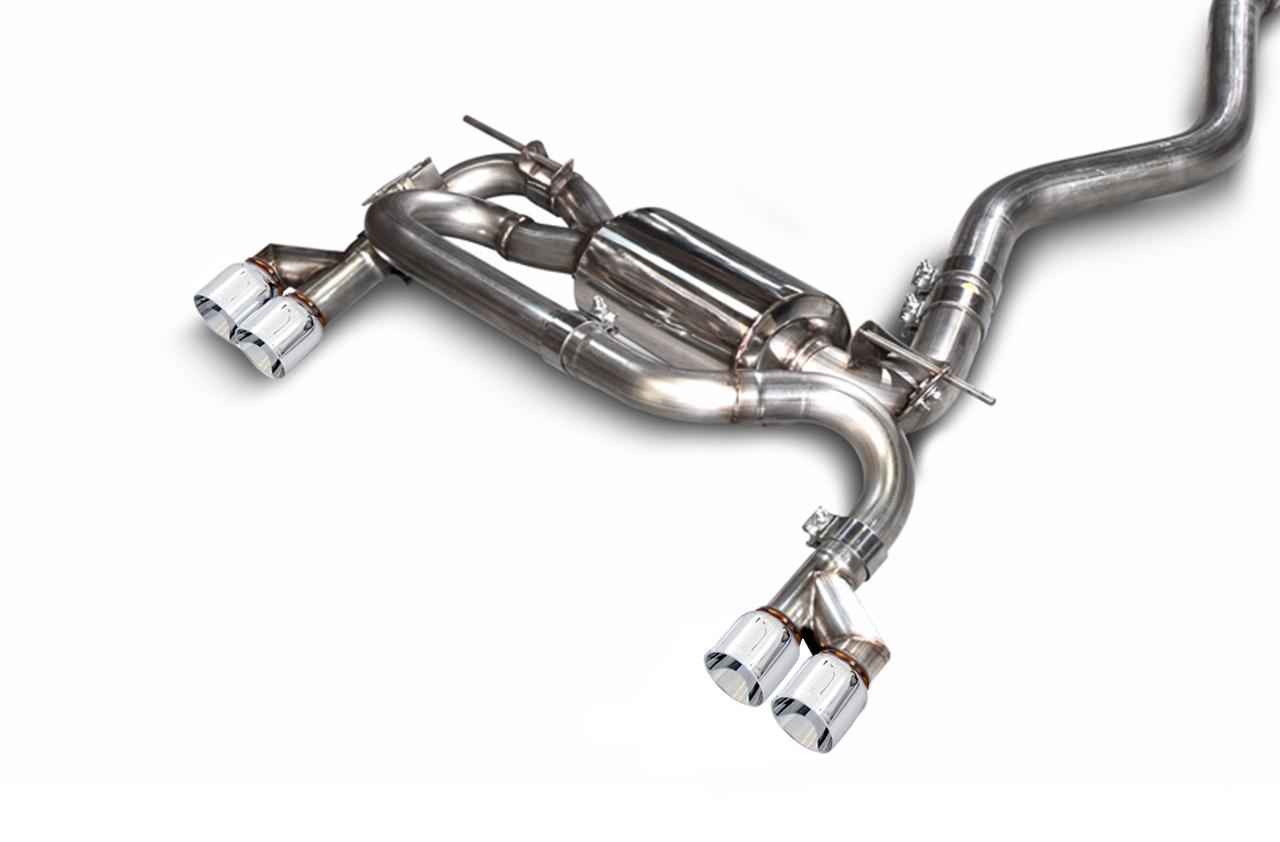 AWE Tuning BMW F3X N20/N26 328i/428i Touring Edition Exhaust Quad Outlet - 80mm Chrome Silver Tips - 3010-42042