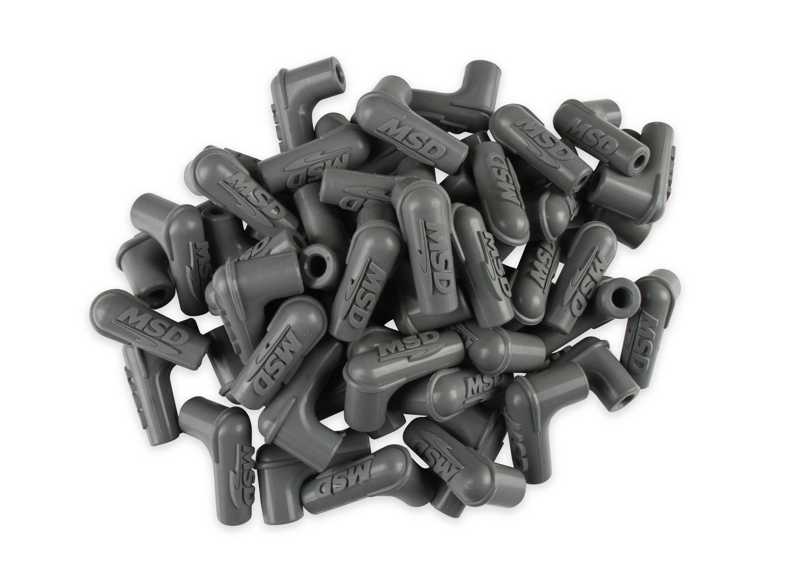 Boots, 90 Degree Logo Spark Plug, Gray Silicone 50EA.  - 34514