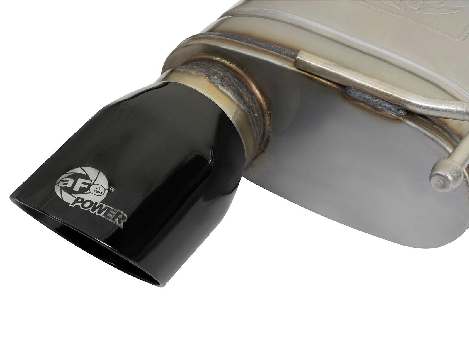 AFE MACH Force-Xp Axle-Back Exhaust System w/ Black Tips (2015-2026 Mustang Ecoboost Non Active / V6) - 49-43085-B