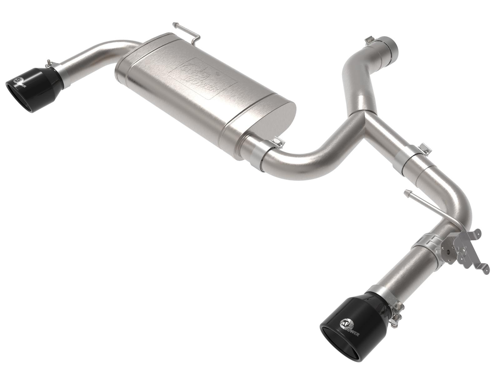 AFE MACH Force-XP 3 IN to 2-1/2 IN 304 Stainless Steel Axle-Back Exhaust Black (2015-2021 X1) - 49-36349-B