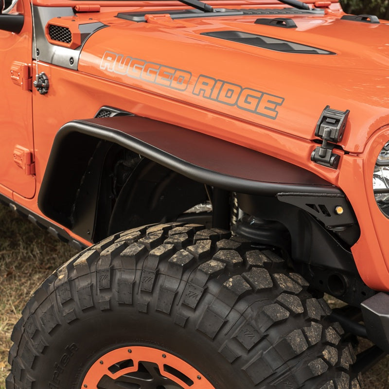 Rugged Ridge Hd Steel Tube Fenders Front Pair Black; 18-21 Jeep Wrangler Jl - 11615.71