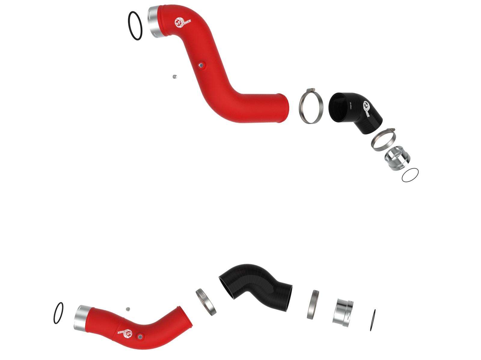 AFE BladeRunner 2-1/2 IN & 3 IN Aluminum Hot and Cold Charge Pipe Kit Red (2023-2025 Colorado , Canyon) - 46-20744-R