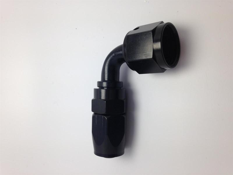 Fragola #6 Pro-Flow X 90 Degree, 3/8 Efi Quick Disconnect Hose End, Black. - 229006B-6QD