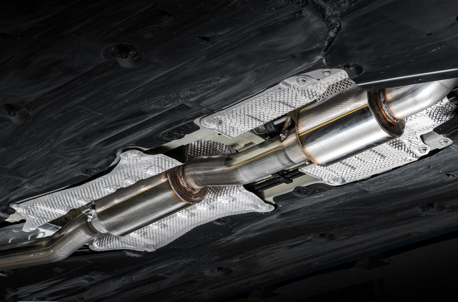 AWE Touring Edition Exhaust for FK8 Civic Type R (includes Front Pipe and DualPhase Mid Pipe) - Triple Diamond Black Tips - 3015-43000