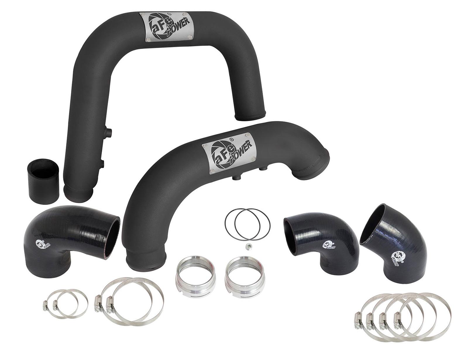 AFE BladeRunner 2-1/2 IN & 3 IN Aluminum Hot and Cold Charge Pipe Kit Black (2016-2021 Colorado, Canyon) - 46-20264-B