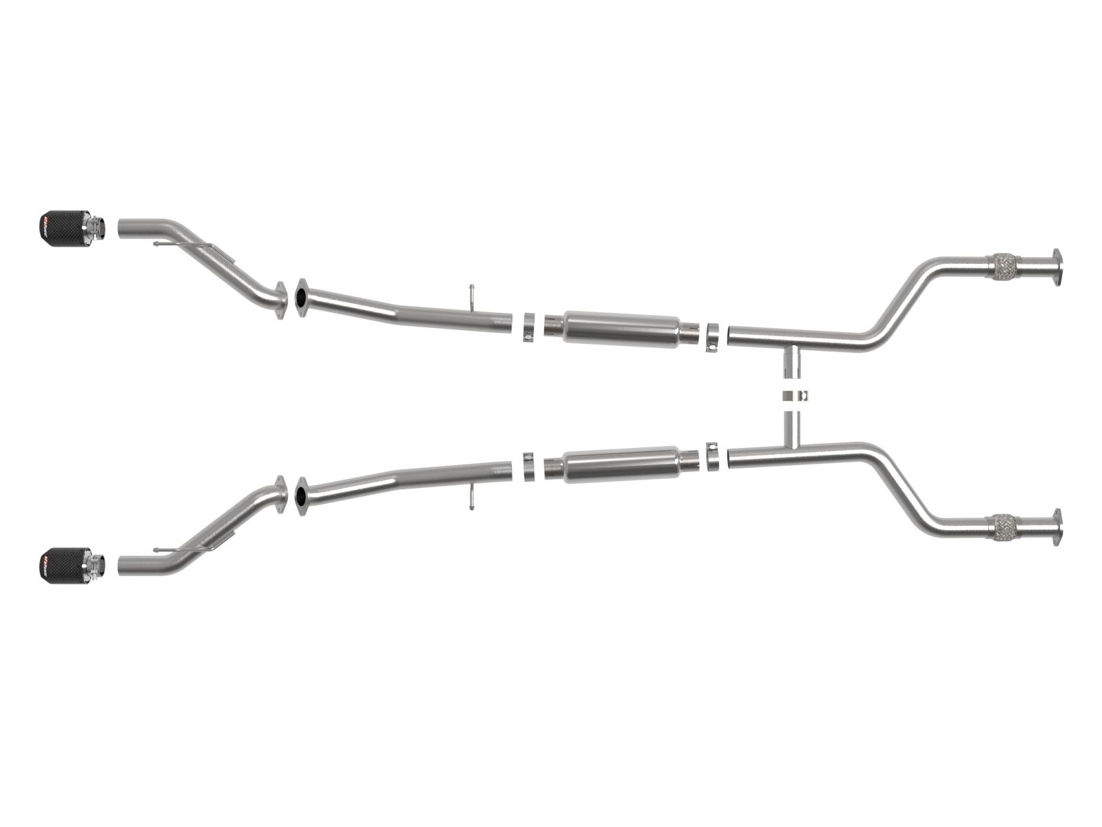 AFE Takeda 2-1/2 IN 304 Stainless Steel Cat-Back Exhaust System w/ Carbon Fiber Tips Nissan Z 2023 V6-3.0L (tt) (49-36138-C) - 49-36138-C