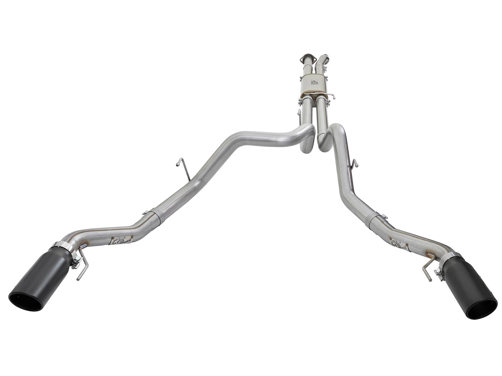 AFE MACH Force-Xp 3 IN 409 Stainless Steel Cat-Back Exhaust System w/Black Tip (2017-2020 F-150) - 49-43045-B