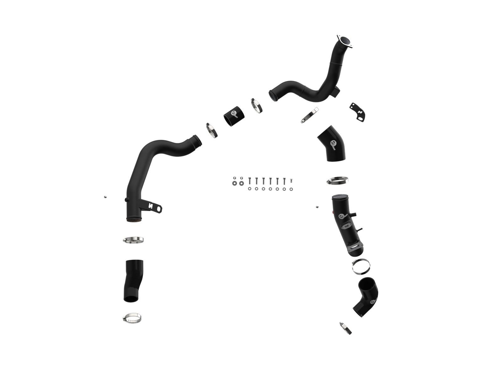 AFE BladeRunner Aluminum Hot and Cold Charge Pipe Kit Black (2019-2022 Veloster N) - 46-20764-B