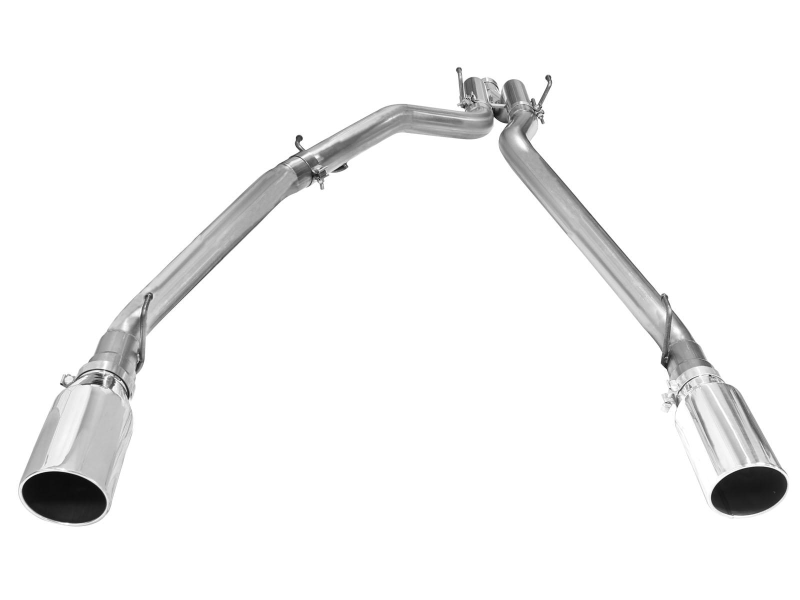 AFE Large Bore-HD 3 IN 409 Stainless Steel DPF-Back Exhaust System w/Polished Tip (2014-2019 1500, 1500 Classic) - 49-42044-P