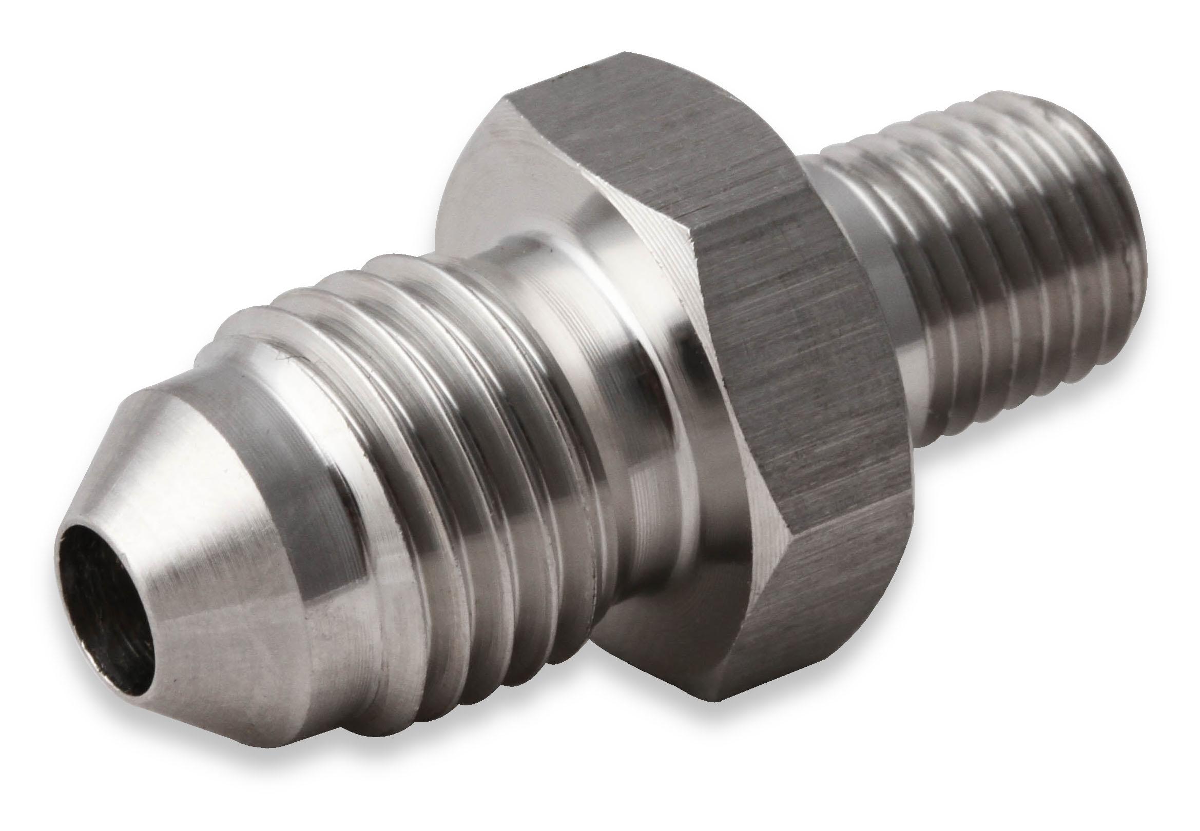 Earls Straight Stainless Steel An To Npt Adapter - Size: -4An Male To 1/16 In. Npt Male - Bagged Packaging - - SS981641ERL
