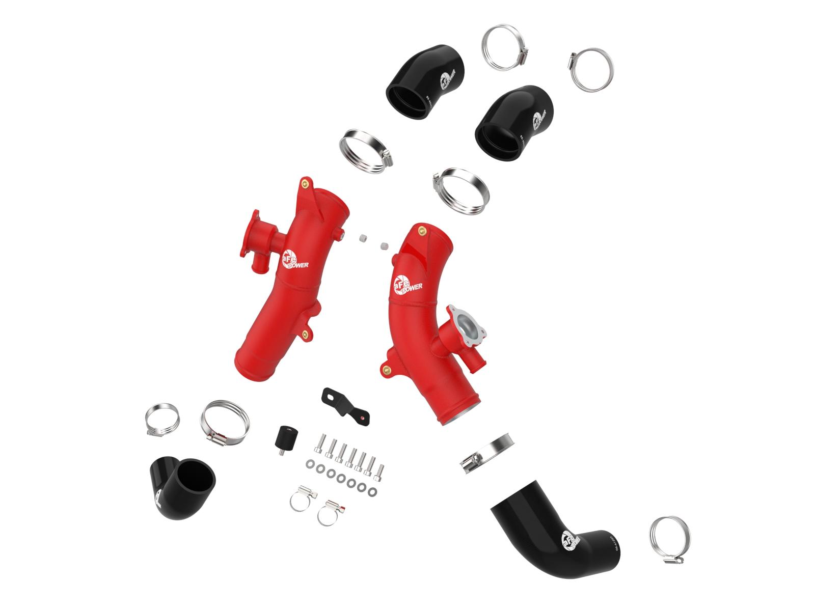 AFE BladeRunner 2-1/2 IN Aluminum Hot Charge Pipe Red (2022-2024 Tundra , Sequoia) - 46-20718-R